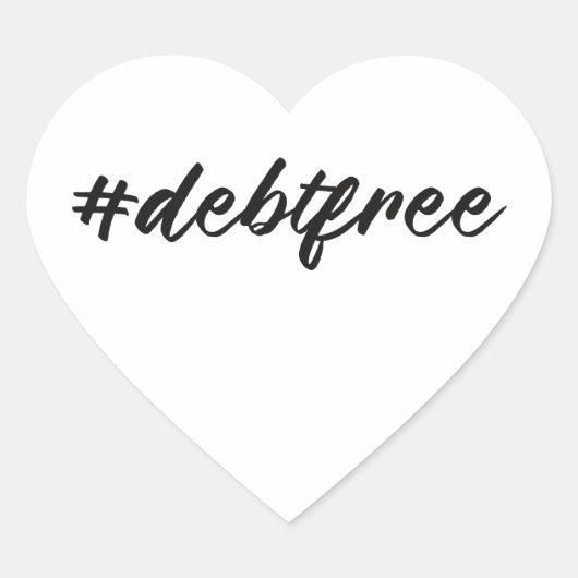 #debt free (Hashtag Debt Free)ブラシペン ハートシール (正面)