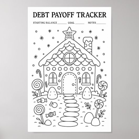 Debt Payoff Gingerbread House Tracker  ポスター (正面)