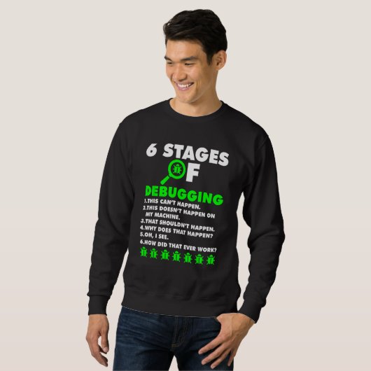 DebuのComputer Coder Software Developer 6ステージ スウェットシャツ (正面フル)