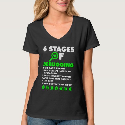 DebuのComputer Coder Software Developer 6ステージ Tシャツ (正面)