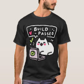 Debug Cat T-shirt – "Build Passed" Graphic for Cod Tシャツ (正面)