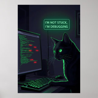 Debugging Cat Programmer - "I'm Not Stuck" ポスター