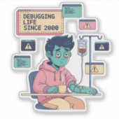 Debugging Life Geek Programmer シール (正面)