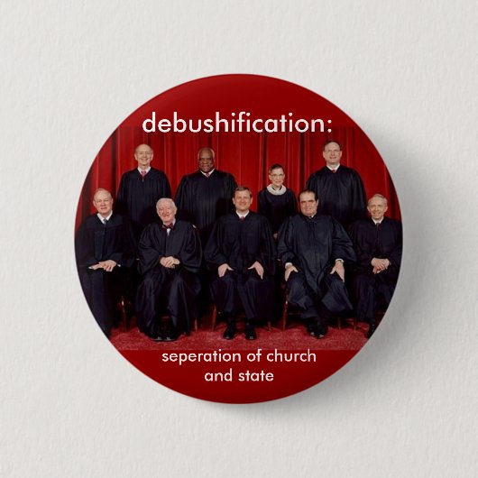 debushification: 政教分離 缶バッジ (正面)
