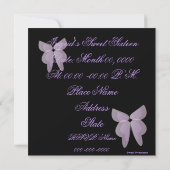 Debutantの蝶Sweet sixteen Purpl/BlackInvit. 招待状 (裏面)