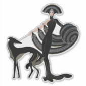 Dec Dog and Lady Die Cutビニールシール シール (正面)