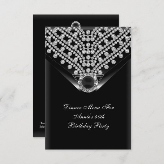 DEC MENU RSVP 1Revised Annieの誕生日招待状 招待状 (正面/裏面)