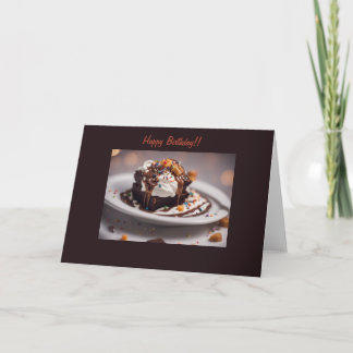 Decadent chocolate fudge brownie birthday card カード