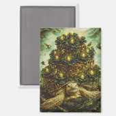 Decadent Forest cake turtle with flowers and birds マグネット (正面/裏面)