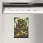 Decadent Forest cake turtle with flowers and birds マグネット (インサイチュ (食洗機))