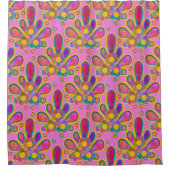 Decadent Guilded Retro Watercolor Ploomf at Sunset シャワーカーテン (正面)