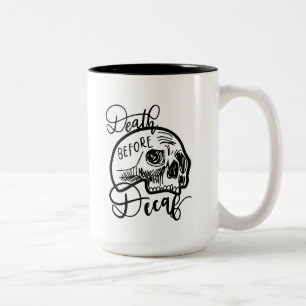 Decafのマグの前の死 ツートーンマグカップ