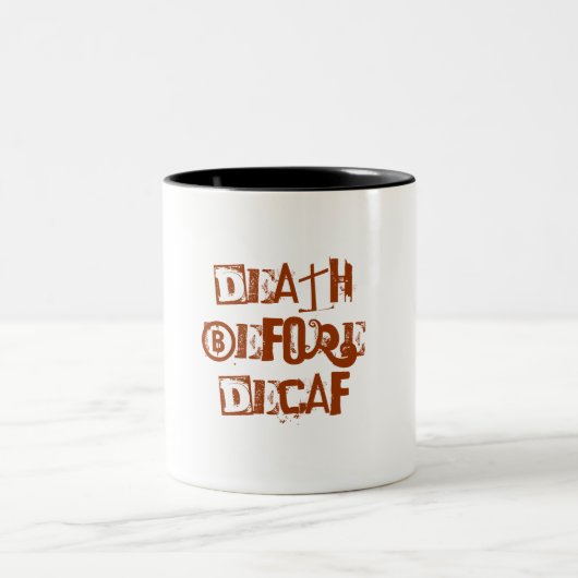 Decafの前の死 ツートーンマグカップ (中央)
