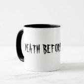 DECAFの前の死! 、hwのデザイン マグカップ (正面左)