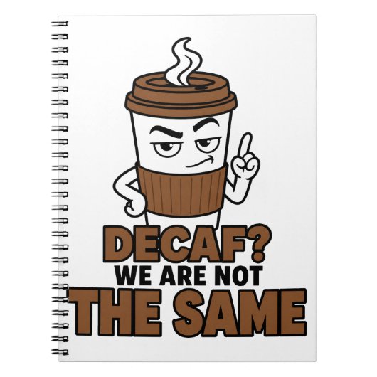 Decaf We Are Not The Same Funny Coffee Lover ノートブック (正面)