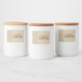 Decaffeinated Coffee Label – Retro Coffee Beans フードラベル (ボトル)