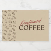 Decaffeinated Coffee Label – Retro Coffee Beans フードラベル (シングルラベル)