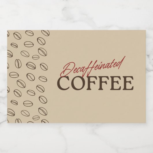 Decaffeinated Coffee Label – Retro Coffee Beans フードラベル (シングルラベル)