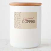 Decaffeinated Coffee Label – Retro Coffee Beans フードラベル (正面)