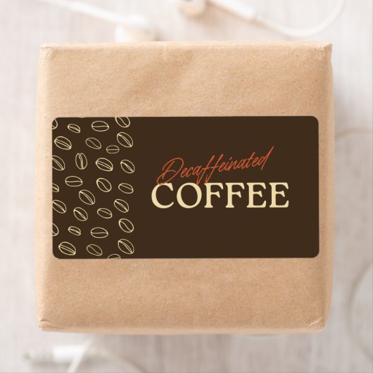 Decaffeinated Coffee Label – Retro Coffee Beans ラベル (インサイチュ)