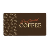 Decaffeinated Coffee Label – Retro Coffee Beans ラベル (正面)