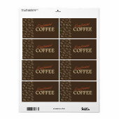 Decaffeinated Coffee Label – Retro Coffee Beans ラベル (フルシート)