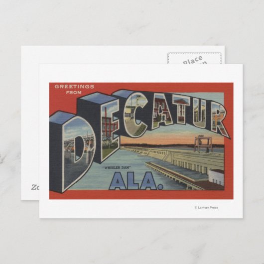 Decatur, Alabama – 大きな文字のシーン ポストカード (正面/裏面)