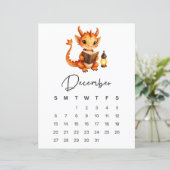 December Baby Dragon Art Print Whimsical Calendar  (スタンド正面)