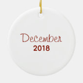DECEMBER Birth Flower Hollyberry Name Holiday セラミックオーナメント (裏面)