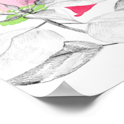 December Birth Flower Language of Flowers ポスター (角)