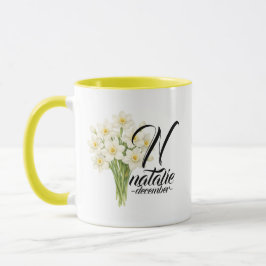 December Birth Flower Mug – Elegant Narcissus Gift マグカップ