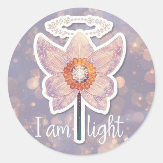 December Birth Flower Round Sticker Narcissus ラウンドシール