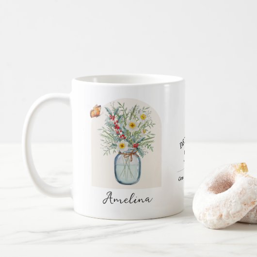 December Birth Month Flower Mug コーヒーマグカップ (ドーナツ)