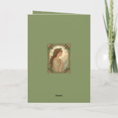 December Birthday Holly Berries Art Nouveau Style カード (裏面)