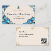 December Blue Topaz Birthstone Shop Card 名刺