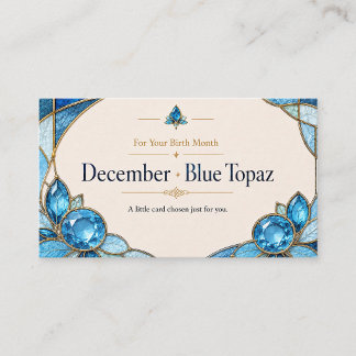 December Blue Topaz Birthstone Shop Card 名刺