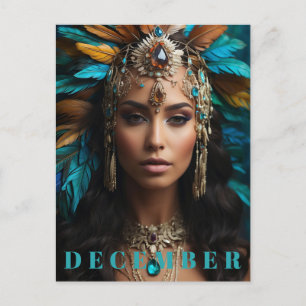 *~* DECEMBER Boho HeaddressターコイズジルコンAP53 ポストカード
