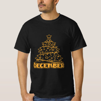 "December" Festive Christmas Tree Holiday T-Shirt Tシャツ