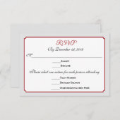 December Holiday Wedding RSVP Response with Menu (正面/裏面)