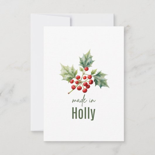 December Holly Birth FlowerThank You Card サンキューカード (正面)