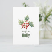 December Holly Birth FlowerThank You Card サンキューカード (スタンド正面)