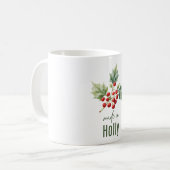December Holly Flower Mug | Coffee Cup コーヒーマグカップ (正面左)