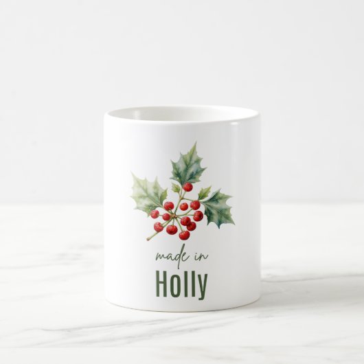 December Holly Flower Mug | Coffee Cup コーヒーマグカップ (中央)