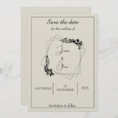 "December Love Story"日付を保存 招待状 (正面/裏面)