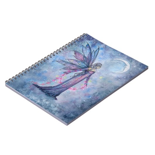 December Moon Fairy Notebook by Molly Harrison ノートブック (左側)