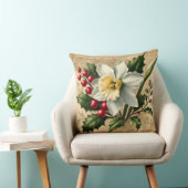 December Narcissus & Holly Birth Month クッション (椅子)