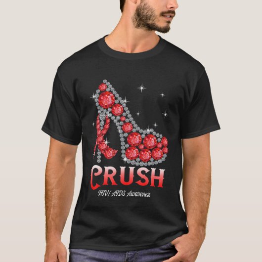 December Red Ribbon High Heel Warrior HIV AIDS Awa Tシャツ (正面)