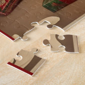 December Retro Christmas Blonde Pin-Up Girl Jigsaw ジグソーパズル (側面)