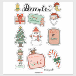 December Sticker Sheet - Snowman & Christmas Joy シール