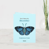 December Turquoise Common Gem Butterfly Art カード (裏面)